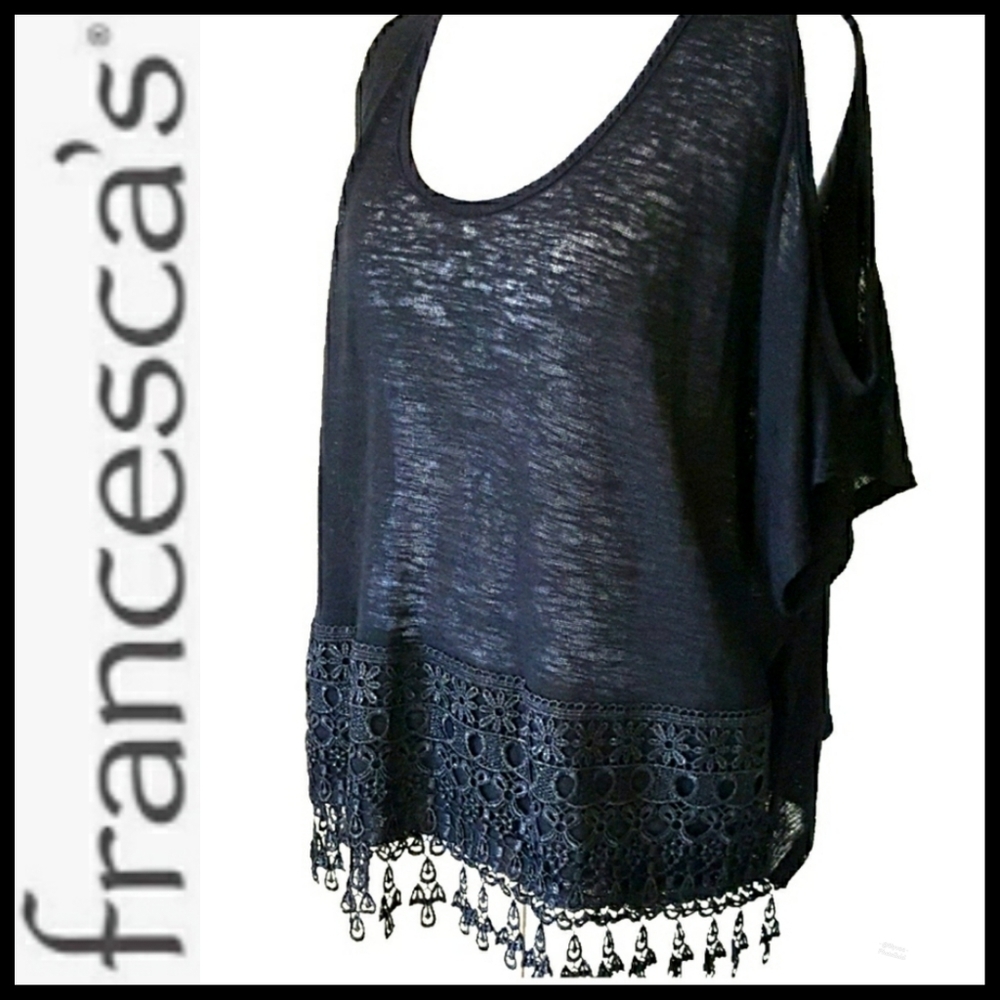Francesca's Miami Boho Cold Shoulder Top